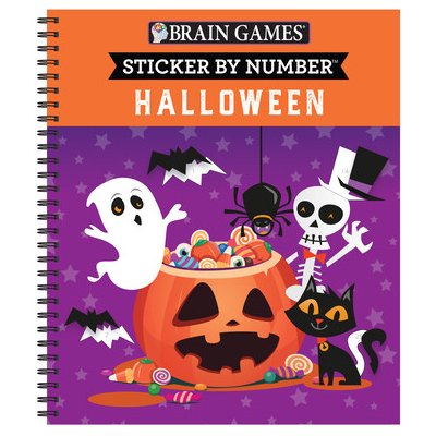 Brain Games - Sticker by Number: Halloween Publications International LtdSpiral