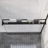 Koupelnový nábytek zahrada-XL Police na stěnu průchozí sprchy černá 100 cm hliník