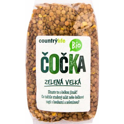 Country Life Čočka zelená velká BIO 500 g – Zboží Mobilmania