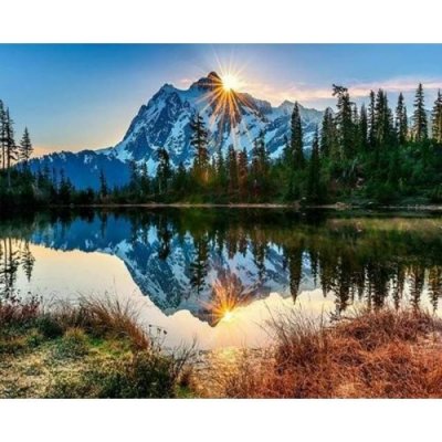 Figuered ART malování podle čísel JEZERO A HORA ZRCADLENÍ – Zboží Mobilmania