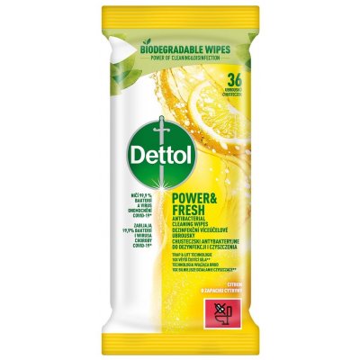 Dettol Antibakteriální ubrousky na povrchy Citron 36 ks – HobbyKompas.cz