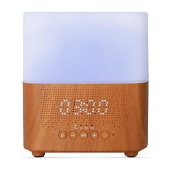 Aromacare Time light ultrazvukový aroma difuzér s hodinami světlé dřevo 300 ml