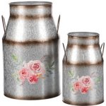 Sada váz na květiny Růže, 2 ks, 2 velikosti, kov, 20 x 32 x 15 cm – Hledejceny.cz