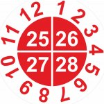 Kalibrační štítek 2025-2028 samolepící vinylová fólie 25 mm aršík 30 kusů – Hledejceny.cz