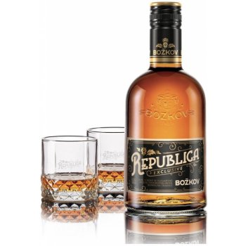 Rum Republica Excl. 38% 0,5 l (dárkové balení 2 sklenice)