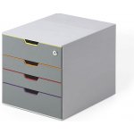 Durable Varicolor box 4 zásuvky (1 uzamykatelná) šedý – Zboží Mobilmania