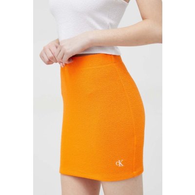 Calvin Klein Jeans sukně mini pouzdrová oranžová
