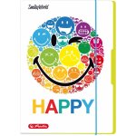 Herlitz papírové desky s gumou 3 klopy Smiley Rainbow – Zboží Živě