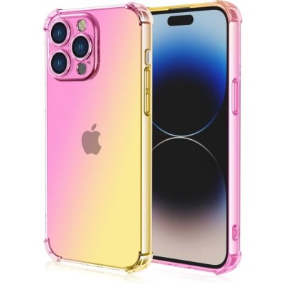 TopQ iPhone 14 Pro Shock duhový růžovo-žlutý