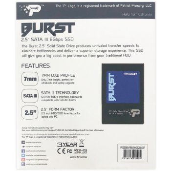 Patriot Burst 240GB 2,5" SSD SATA III, PBU240GS25SSDR