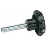 Hvězdice se závitovým kolíkem M5x10 mm, vnější o 25 mm, plast – Sleviste.cz