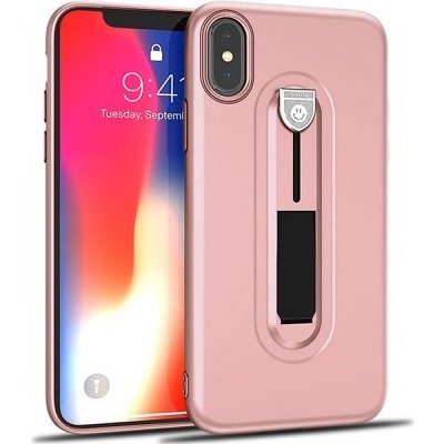 Pouzdro Wrappy odolné s výsuvném stojánkem iPhone X - rose zlaté