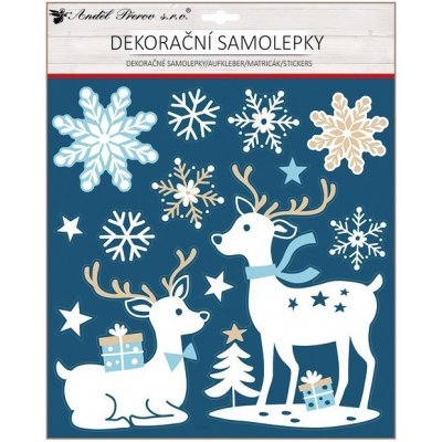 Anděl Dekorační samolepka s glitry jeleni 30 x 38 cm 10669 – Hledejceny.cz