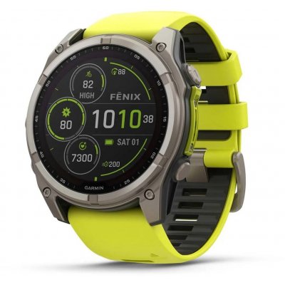 Garmin Fenix 8 51mm Sapphire Solar Titanium Bright Yellow/Graphite 010-02907-21 – Zboží Mobilmania