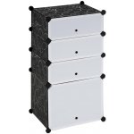 Divero Úsporný zásuvný botník 91 x 48 x 37 cm černo-bílý – Sleviste.cz