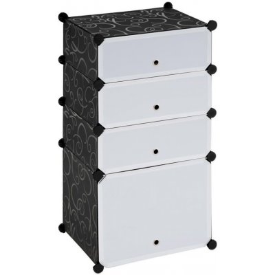 Divero Úsporný zásuvný botník 91 x 48 x 37 cm černo-bílý – Zboží Mobilmania