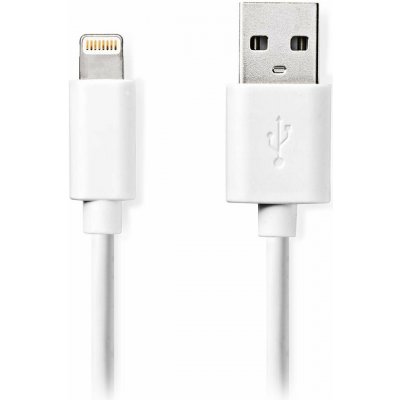 NEDIS Lightning Kabel | USB 2.0 | Apple Lightning 8pinový | USB-A Zástrčka | 480 Mbps | Poniklované | 3.00 m | Kulatý | PVC | Bílá | Label – Zboží Živě