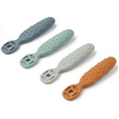 Liewood Učící lžičky Caelia 4 ks Whale blue multi mix – Zboží Mobilmania