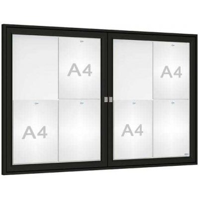 PROCITY Venkovní elegantní vitrína Tradition, 8 x A4 dvoukřídlá, černá | Zboží Auto