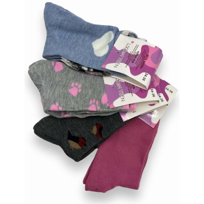 LookeN Kid´s Dívčí vysoké ponožky 3x páry MIX barvy 01 Růžová