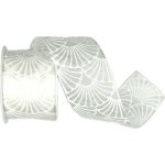Stuha taftová ART DÉCO WHITE bílá průsvitná 40mm x 2m (15,-Kč/m) – Zboží Dáma