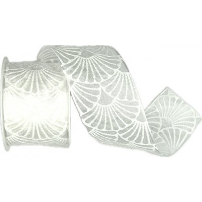 Stuha taftová ART DÉCO WHITE bílá průsvitná 40mm x 2m (15,-Kč/m) – Zboží Dáma