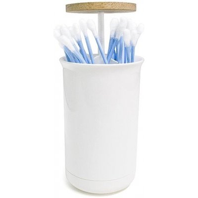 Balvi, Stojánek na vatové tyčinky Push&Up 26841 | bílý-dřevo – Hledejceny.cz