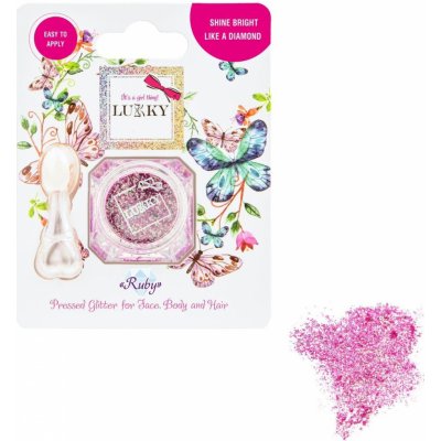 EP line LUKKY Třpytky s aplikátorem na obličej tělo a vlasy 4g Tmavě růžové – Sleviste.cz