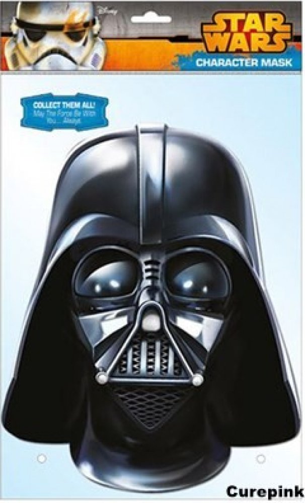 Papírová maska na tvář Star Wars/Hvězdné Války Darth Vader papírová 22 x 36  cm CurePink | Srovnanicen.cz