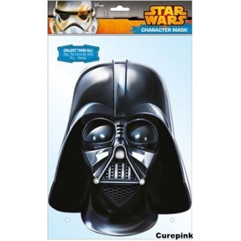 Papírová maska na tvář Star Wars/Hvězdné Války Darth Vader papírová 22 x 36 cm CurePink