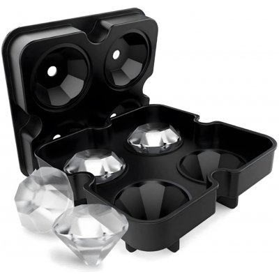 Silikonová forma na led – diamanty XL, 4 kostky – Sleviste.cz