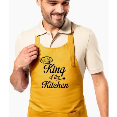 Kariban HobbyTriko Zástěra pro muže King of the Kitchen Hořčicová – Hledejceny.cz