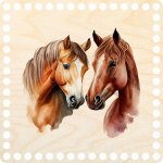 Dřevěný svět online Dno/víko čtverec 20x20 cm Dva koně – Zboží Dáma