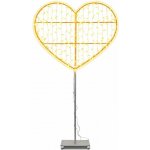 Eco Fix 2D LED světelné srdce, 120 × 285 × 60 cm, teple bílá, stojící, hliník – Hledejceny.cz