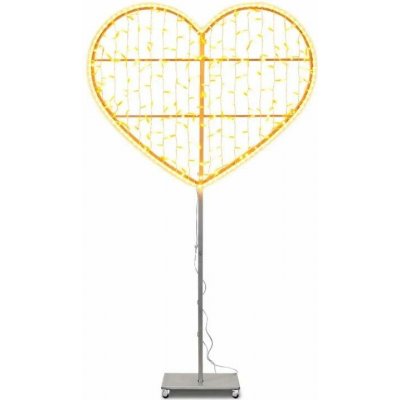 Eco Fix 2D LED světelné srdce, 120 × 285 × 60 cm, teple bílá, stojící, hliník – Hledejceny.cz
