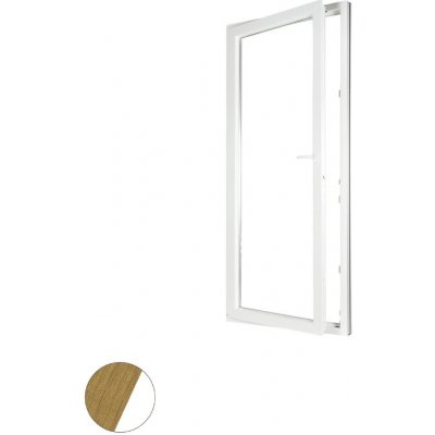 Aluplast jednokřídlové balkonové dveře Přírodní dub/bílá Levé Trojsklo 80 x 210 cm – Hledejceny.cz