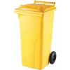 Popelnice MEVA Plastová popelnice 120 litrů PVC hranatá žlutá