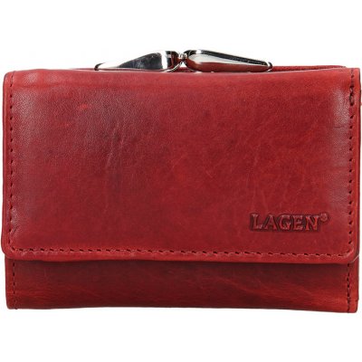 dámská peněženka kožená s kovovým rámečkem HT 33 T červená RED – Zboží Mobilmania