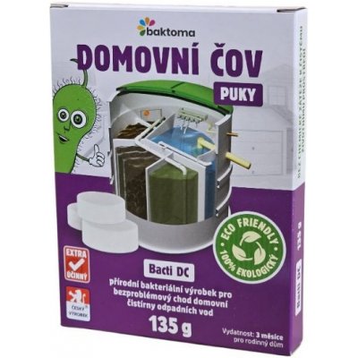Baktoma Bacti DC PUK Bakterie do ČOV 135 g BACTI DC PUK: 3 PUKY – Zboží Dáma