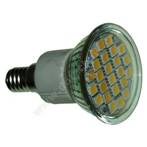 Žárovka LED24-E14WW LED žárovka E14 24 x SMD5050 teplá 230V