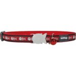 Red Dingo obojek pro kočky Fishbone Red 12 mm – Zboží Dáma