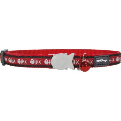 Red Dingo obojek pro kočky Fishbone Red 12 mm – Zboží Dáma