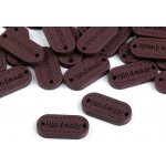 Dřevěná cedulka ovál Hand made 11 x 23 mm, ořech – Sleviste.cz