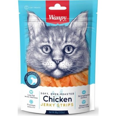 Wanpy Cat Soft Chicken Jerky Strips 80 g – Hledejceny.cz