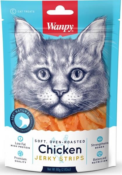 Wanpy Cat Soft Chicken Jerky Strips 80 g