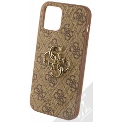 Pouzdro Guess PU 4G Metal Logo iPhone 12/12 Pro hnědé