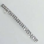 Francouzská štrasová spona 2 řady kamínků - stříbrná – Hledejceny.cz