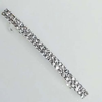 Francouzská štrasová spona 2 řady kamínků - stříbrná – Hledejceny.cz