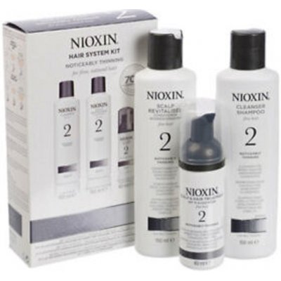 Nioxin System 2 Care ošetření pro výrazné řídnutí jemných přírodních vlasů šampon 150 ml + kondicioner 150 ml + bezoplachová péče 40 ml dárková sada – Zboží Mobilmania