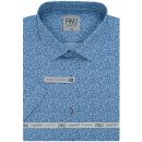 AMJ pánská košile bavlněná krátký rukáv regular fit VKB1149 modrá mozaika